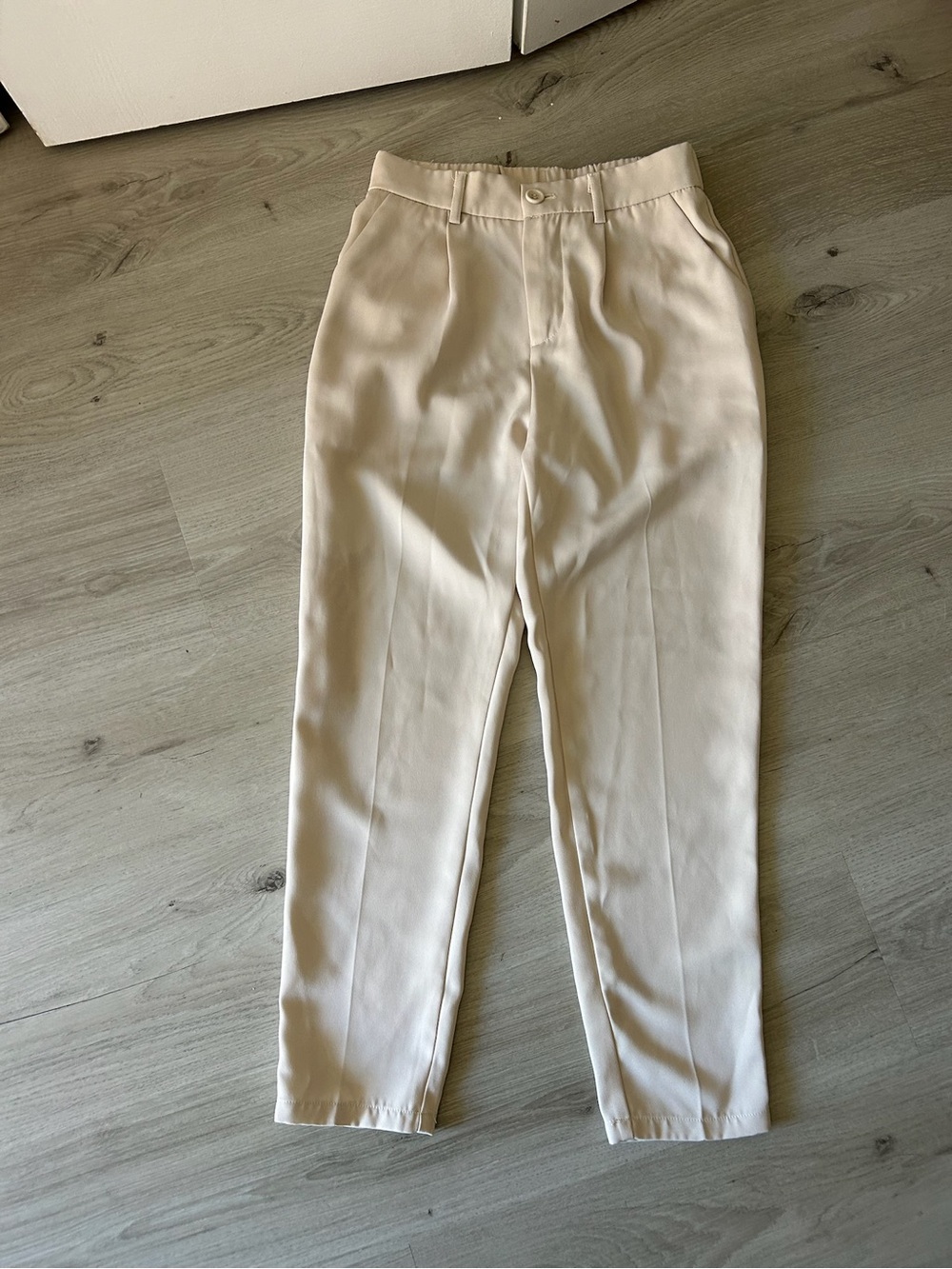 High-Waist Cream Trousers